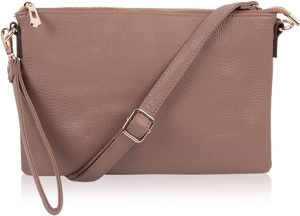 RIAH FASHION Convertible Vegan Leather Oversized Clutch Bag - Travel Tablet Purse Pouch Messenger Wristlet, Crossbody