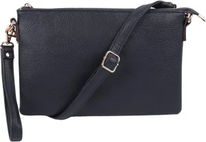 RIAH FASHION Convertible Vegan Leather Oversized Clutch Bag - Travel Tablet Purse Pouch Messenger Wristlet, Crossbody