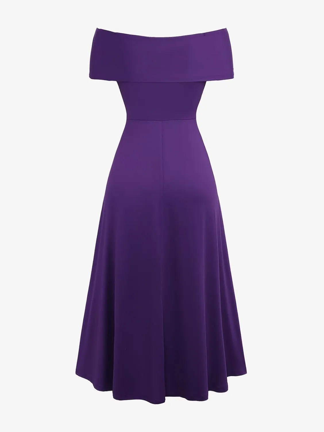 Rosegal Women Plus Size Off The Shoulder Elegant Midi Cocktail Semi Formal Dress