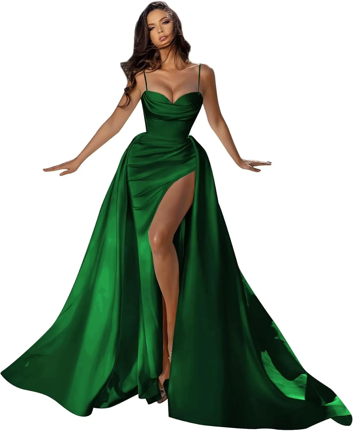 Satin Prom Dresses for Women 2025 Long Sweetheart Mermaid Ball Gown Formal Evening Dress with Slit