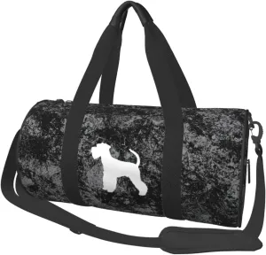 Schnauzer Dog Convertible Garment Bag with Shoulder Strap, Carry on Garment Duffel Bag for Men Women - Rolling Foldable for Travel Luggage Bags (Black)