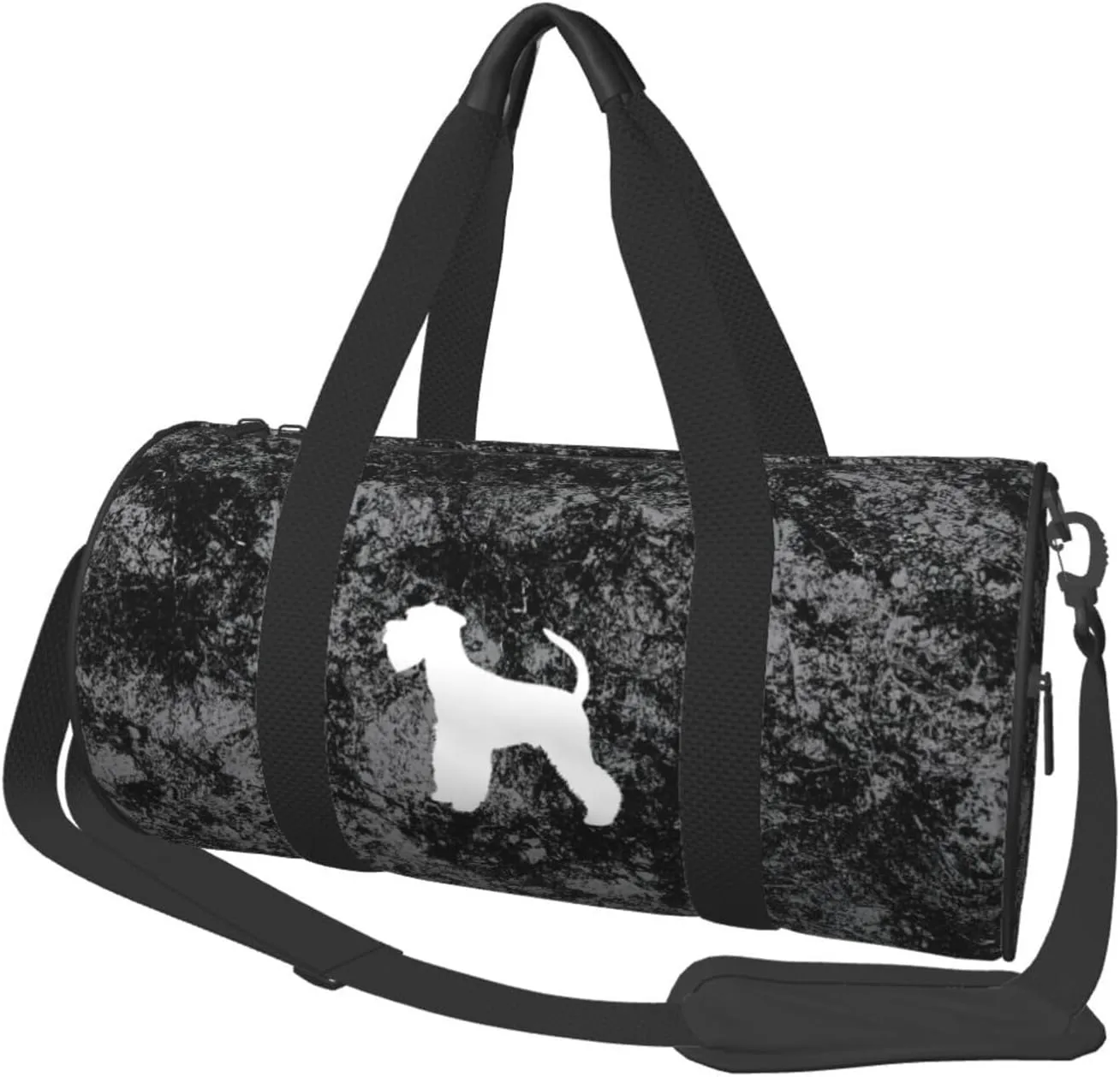 Schnauzer Dog Convertible Garment Bag with Shoulder Strap, Carry on Garment Duffel Bag for Men Women - Rolling Foldable for Travel Luggage Bags (Black)