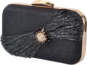 Sequin Clutch Bag Pleated Evening Bag for Women Bridal Wedding Purse Rhinestone Handbag Crystal Shoulder Bag