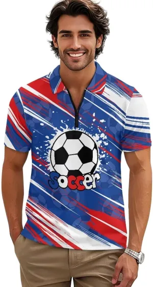 Shirts for Men Short Sleeve Outdoor Golf Shirt Summer Zipper Athletic Tennis Shirt Casual Slim Fit Golf Shirts