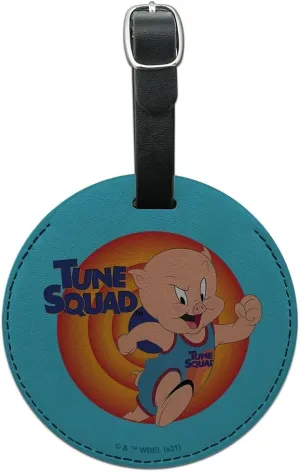 Space Jam: A New Legacy Porky Pig Round Leather Luggage Card Carry-On ID Tag
