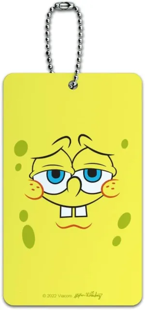 Spongebob Confident Face Luggage Card Suitcase Carry-On ID Tag