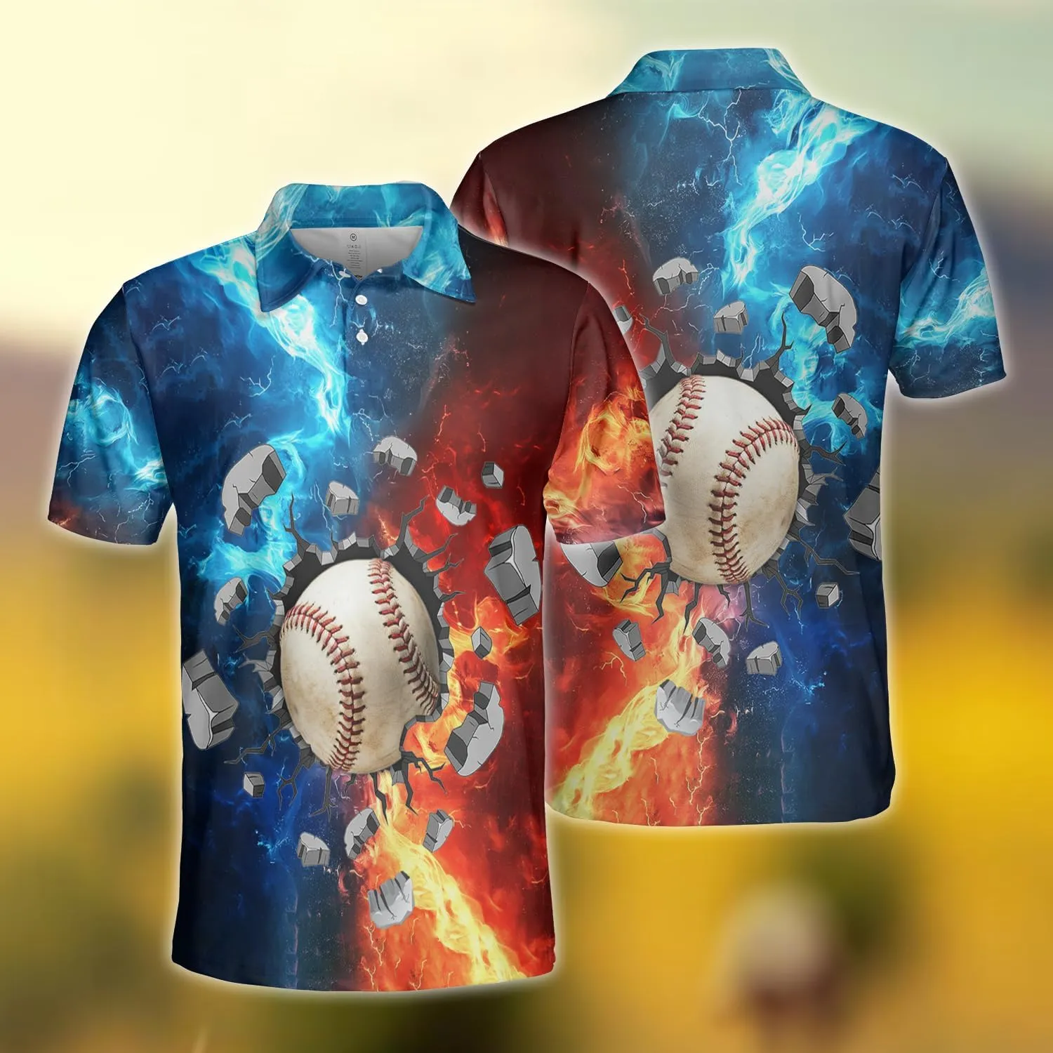 Sports Polo Shirts for Men - Balls Men's Golf Shirts Short Sleeve Slim Fit Casual T-Shirt Stylish Series 05