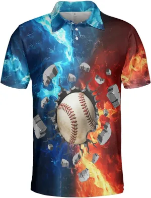 Sports Polo Shirts for Men - Balls Men's Golf Shirts Short Sleeve Slim Fit Casual T-Shirt Stylish Series 05
