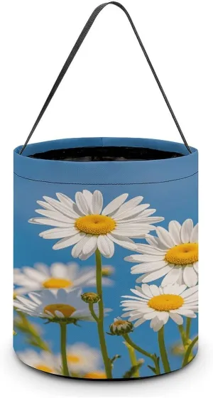 Spring Daisy Flowers Halloween Tote Candy Bag Candy Basket Candy Bucket Gift Bag for Halloween Party