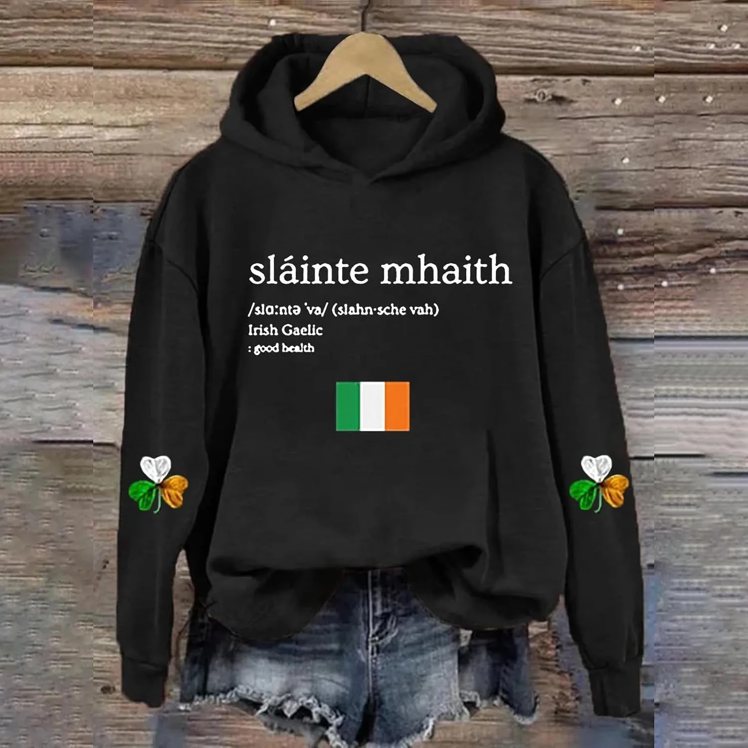 St Patricks Day Sweatshirt Women Funny Plus Size Hoodie St Patty's Day Clothes