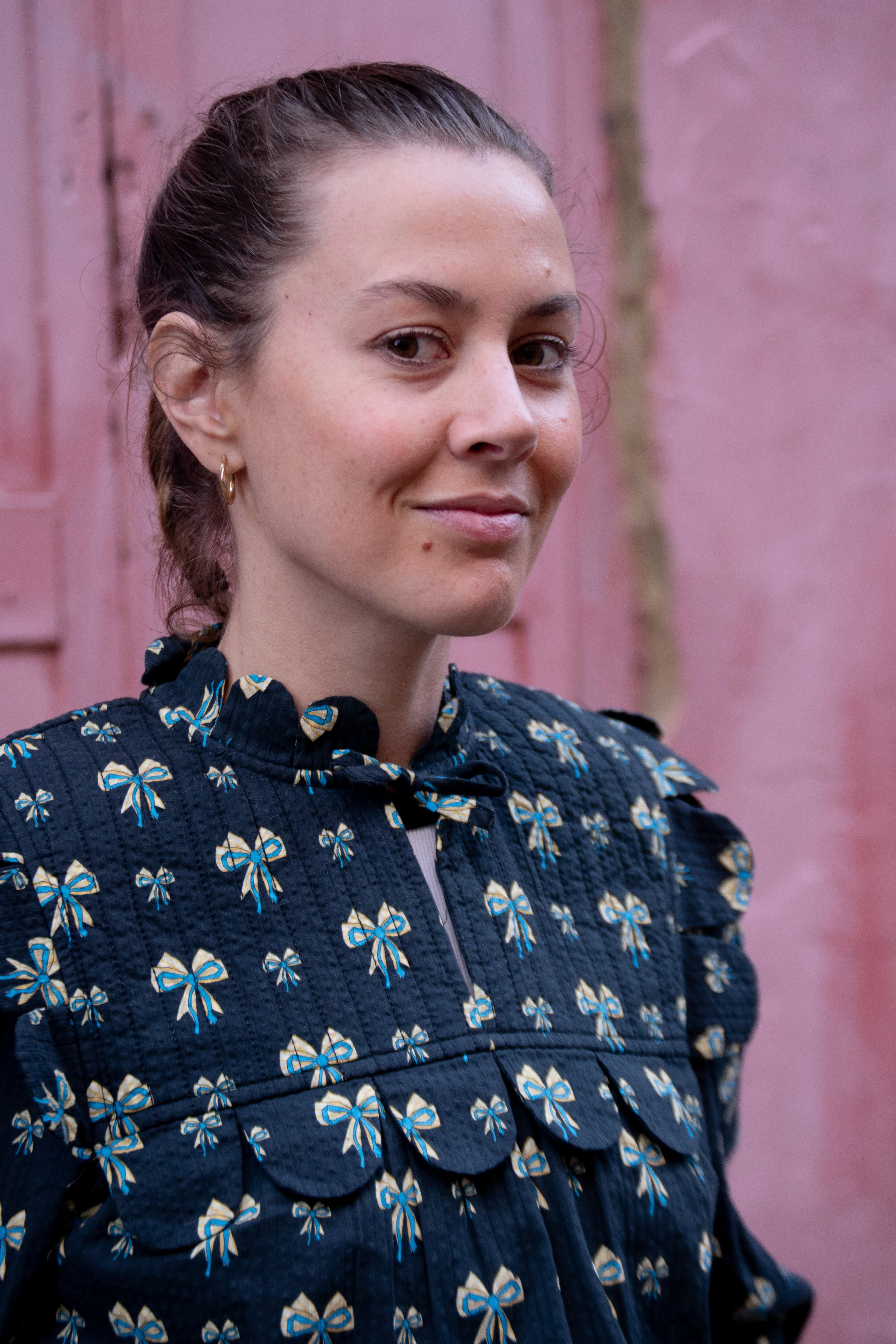 Stella Nova Bow Printed Blue Tongue Blouse