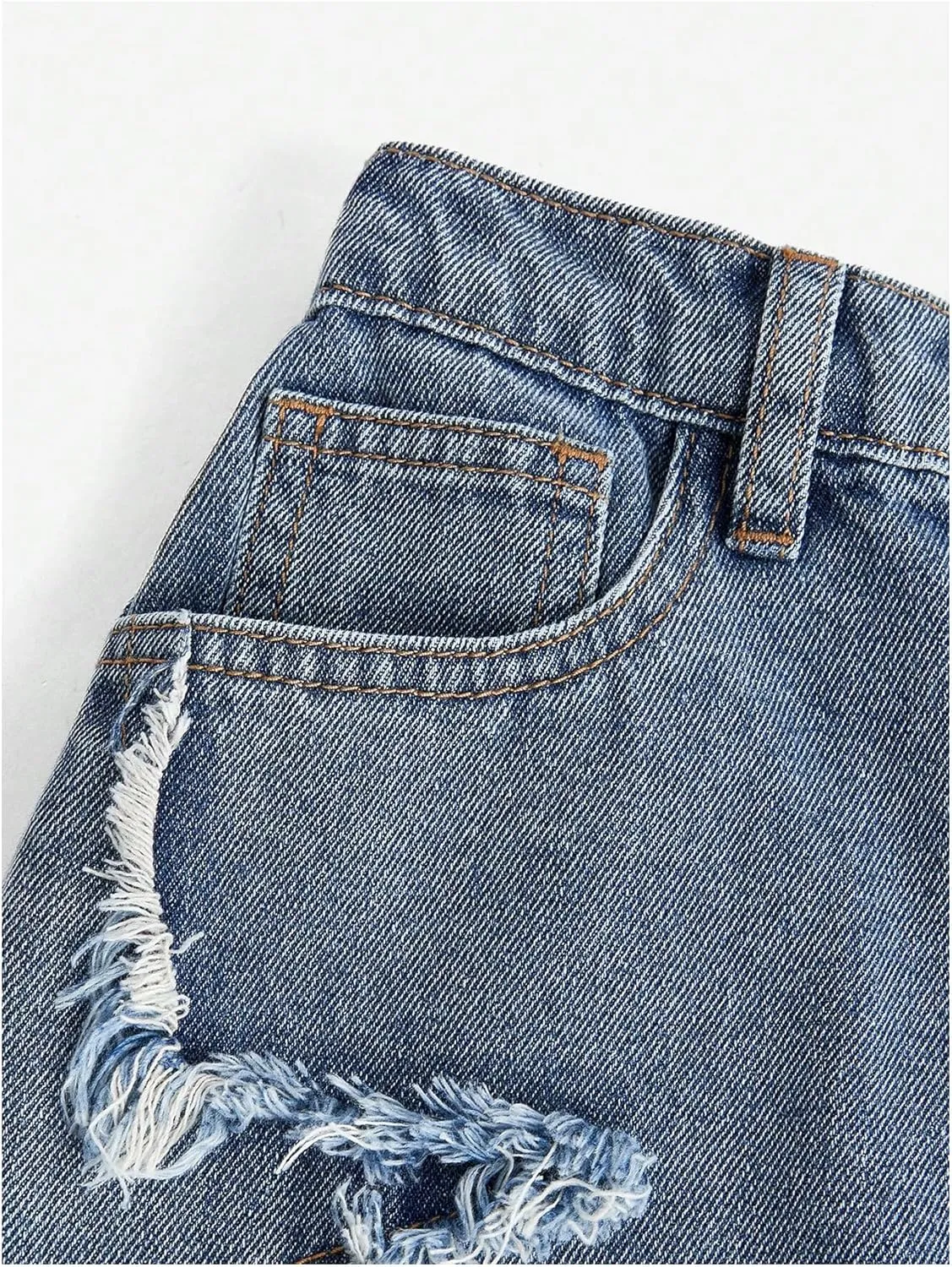 SweatyRocks Girl's High Waist Y2K Punk Distressed Raw Trim Midi Denim Skirts
