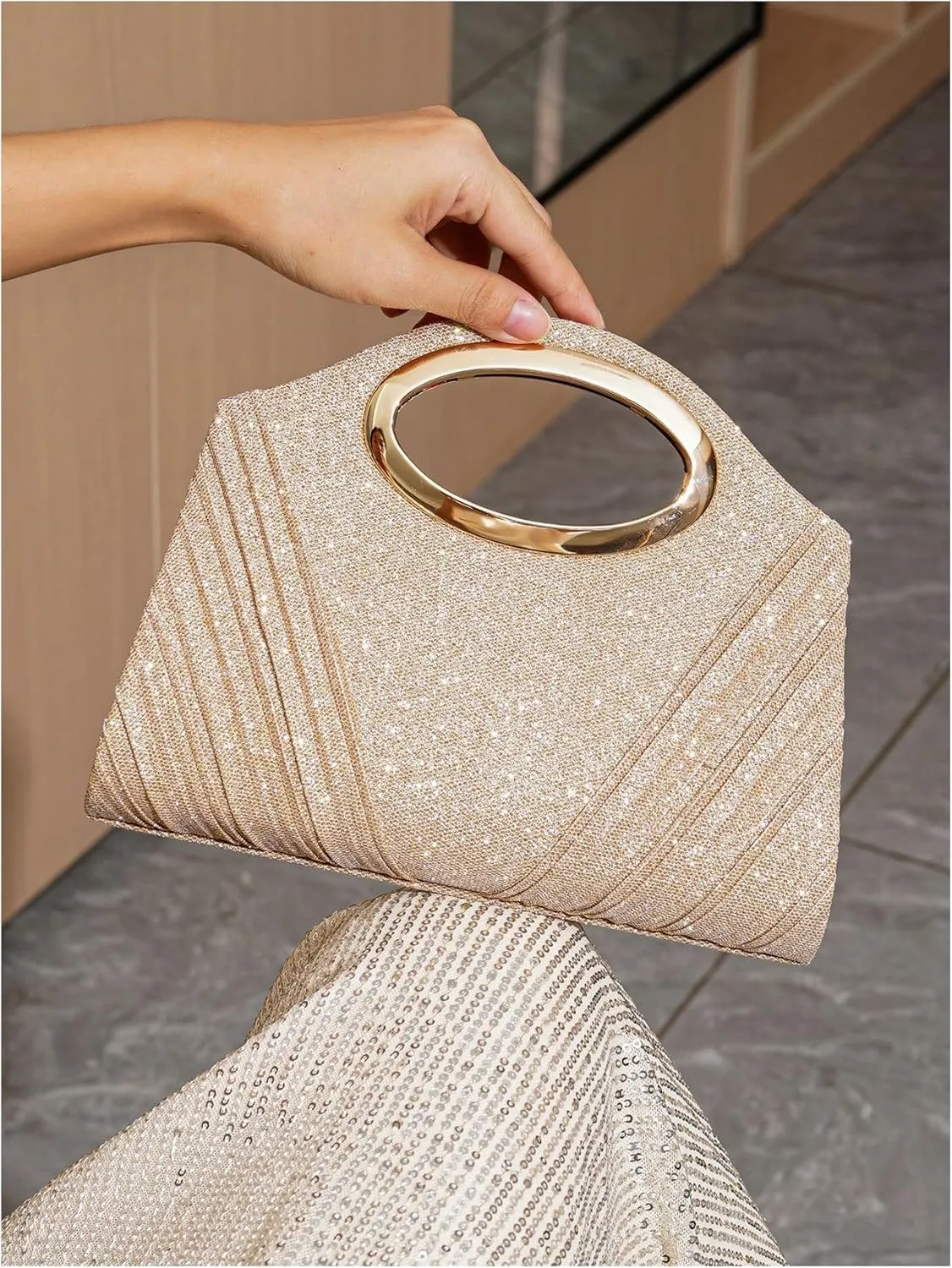 SweatyRocks Women's Glitter Evening Clutch Purses Party Wedding Crossbody Bags