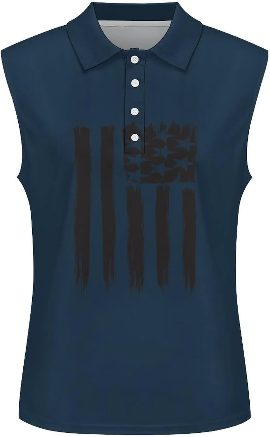 TAIZIYEAH Women's Sleeveless Top South Korean Flag Loose PO-LO Tank Top Shirts Casual Pullover Blouse Shirts