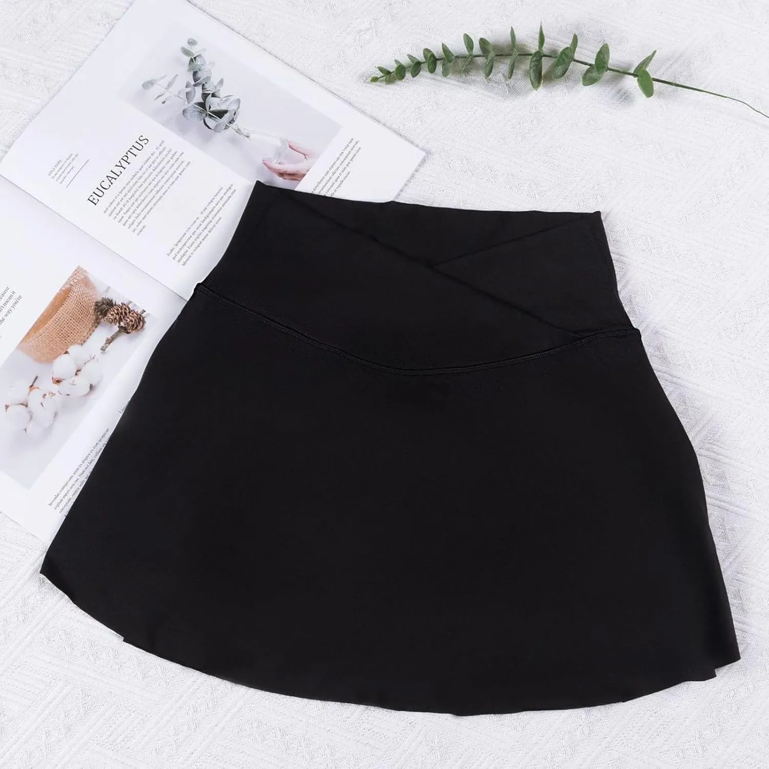 Tennis Skirts for Women with Shorts Cross Elastic High Waisted Tummy Control Golf Skirt Workout Skorts with Pockets