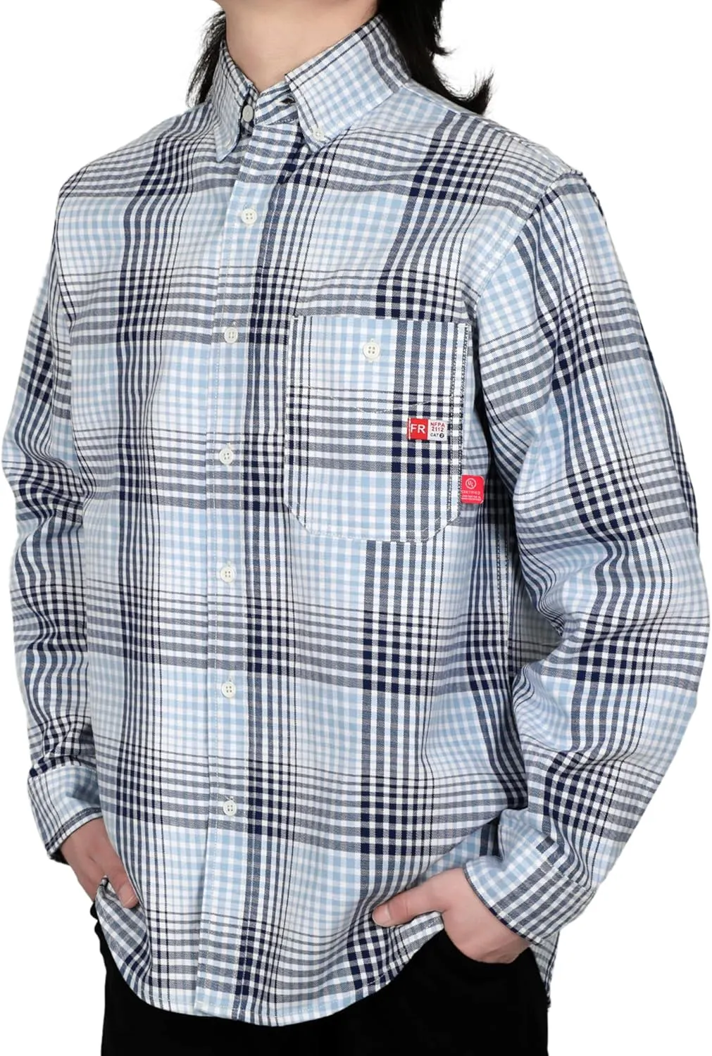 TICOMELA FR Shirts for Men Flame Resistant 7.5oz 100% Cotton NFPA2112 Men's Welding Shirts