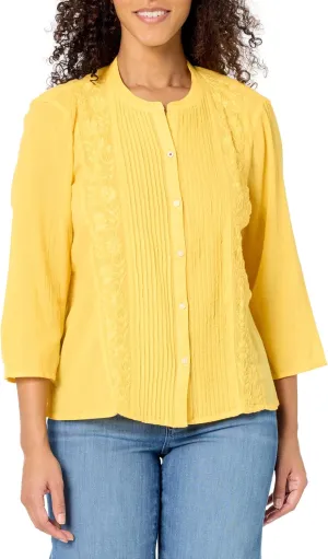 Tommy Hilfiger Women's Long Sleeve Pintuck Blouse