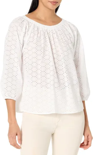 Tommy Hilfiger Women's Long Sleeve Pleated Blouse