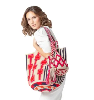 Tote beach bag WAYUU mochila bucket original from Colombia handmade fairtrade mochilon shopper extra large cartagena