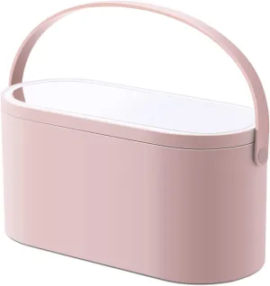 Travel Makeup Bag Organizer with LED Light Mirror, Makeup Organizer/Train Case Portable Cosmetic/Jewelry Organizer for Women
