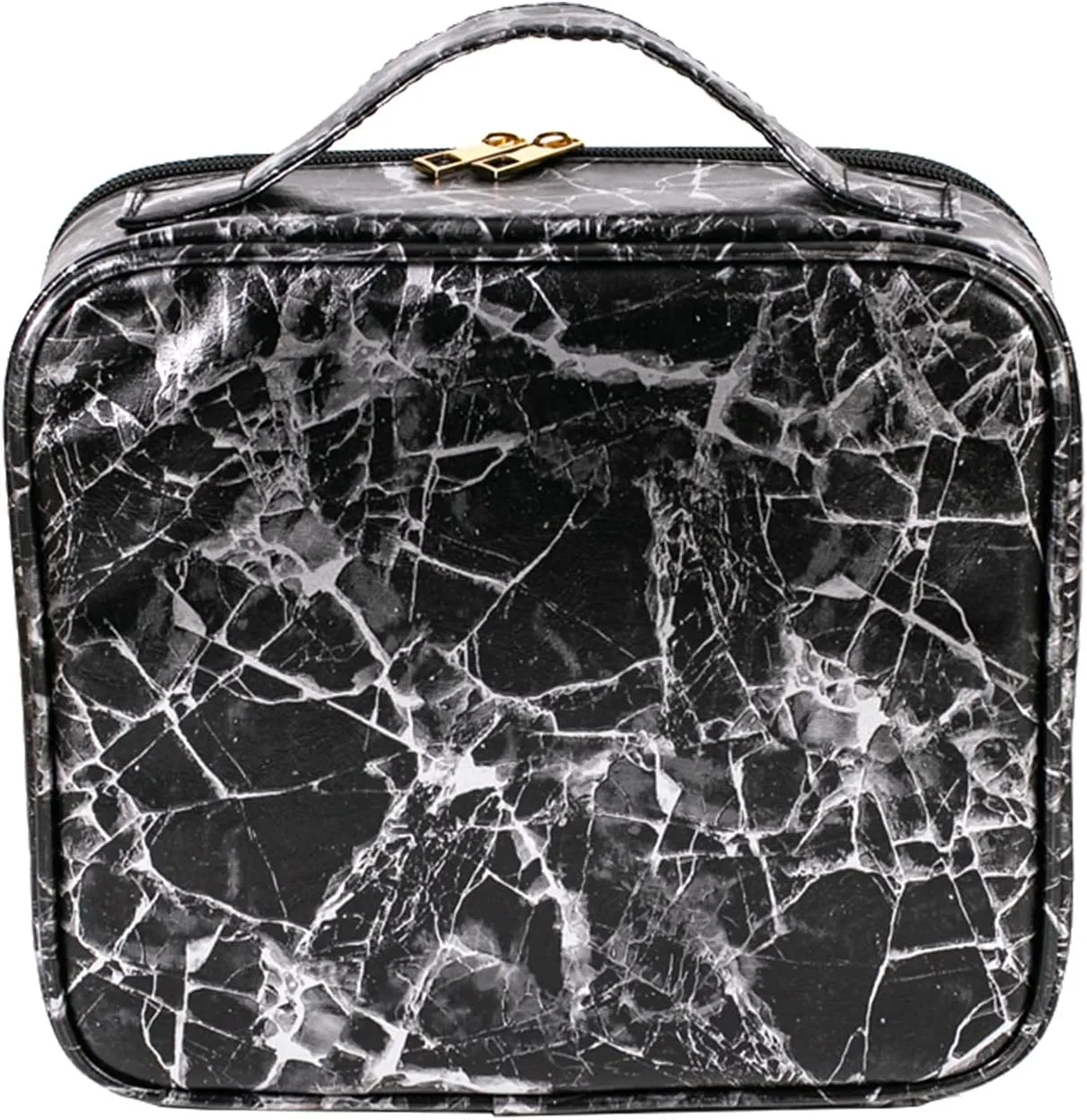 Travel Makeup Train Case Make Up Cosmetic Organizer Bag Makeup Tool Storage with Adjustable Compartments for Women Makeup Brush Toiletry Jewelry Digital Accessories