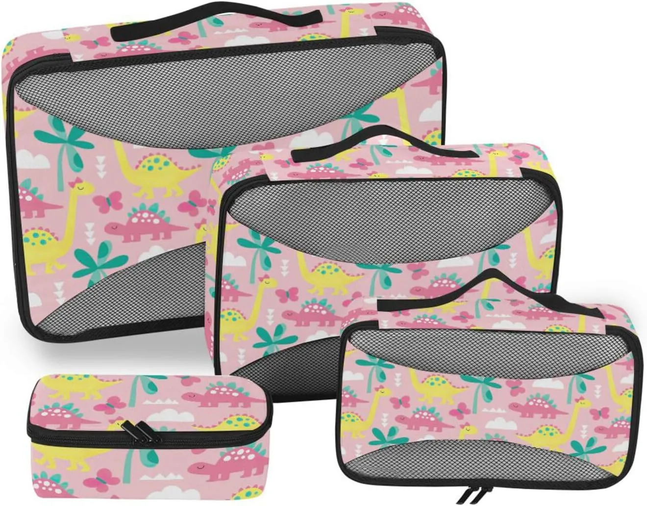 Travel Packing Organizers 4 Set Luggage Cubes for Packing Packing Cubes for Travel Women Packing Cubed Dinosaur