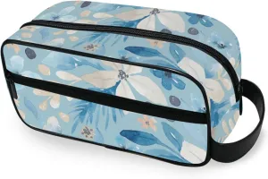 Travel Toiletry Bag Makeup Bag Watercolor Winter Flowers Packing Organizers with Hanging Hook Portable Water Resistant Small Travel Bag for Toiletries, Jewelry, Travel Essentials