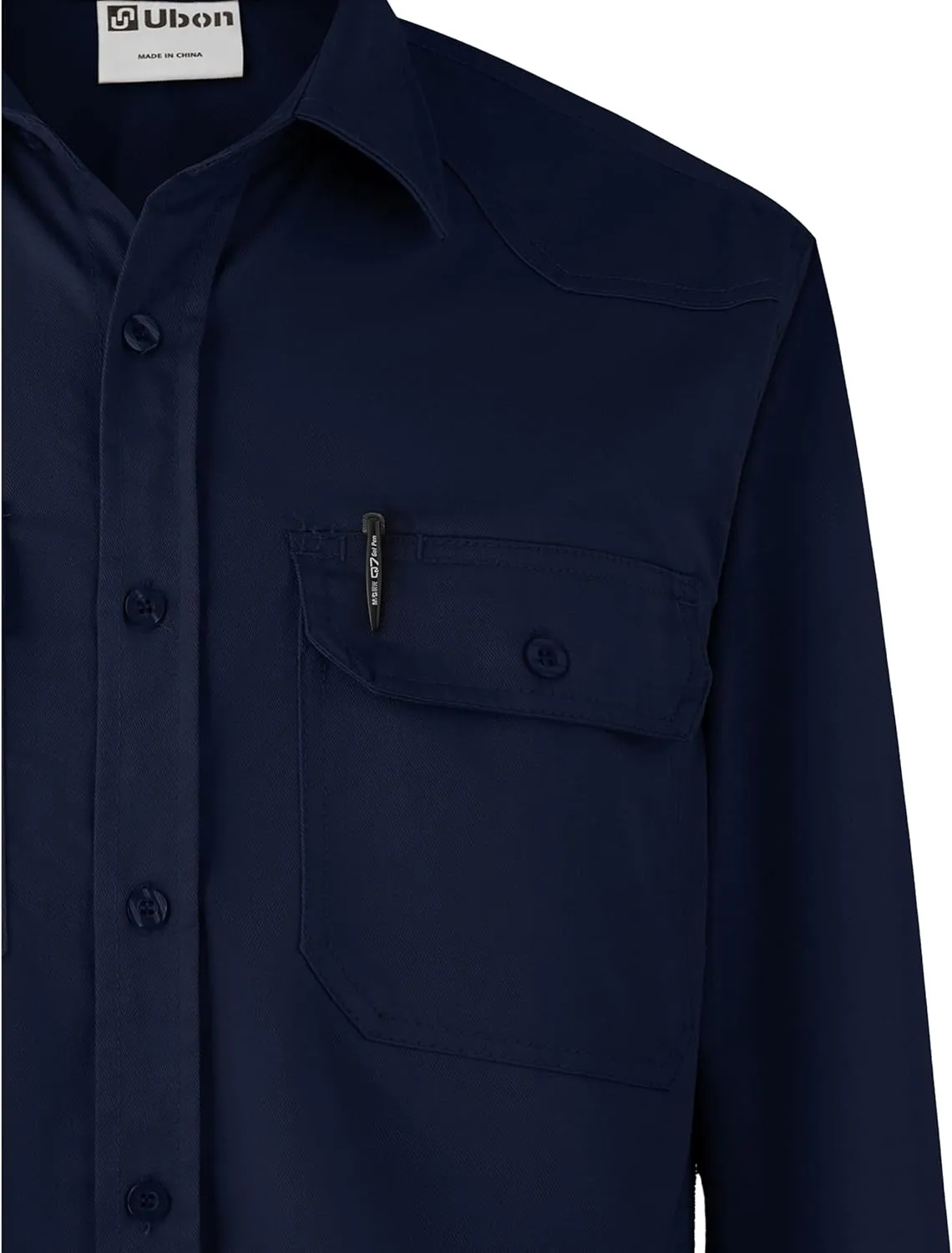 Ubon FR Shirts for Men Welding Shirt Long Sleeve FRC Work Shirt Flame Resistant Welder Shirts 9 Oz
