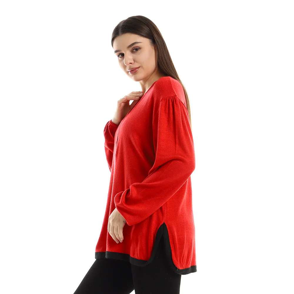 Upper Buttoned Long Sleeves Top - Kady