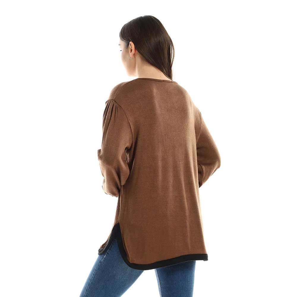 Upper Buttoned Long Sleeves Top - Kady