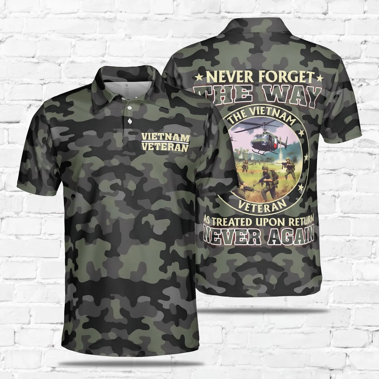 US Veteran Polo Shirts for Men - US Soldiers Men's Quick Dry Short Sleeve Polo Shirts Series 07