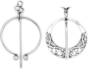Viking Brooch Pin Set Vintage Medieval Cloak Pin Celtic Shawl Scarf Cloak Clasp for Women Clothes Ethnic Viking Penannular Jewelry Accessory Gift
