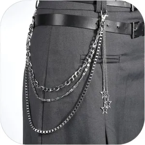 Vivian&CD Jean Chain Belt for Men&Women, Pocket Chain Goth Punk Chain Belt Chain Layered Chunky Pants Chain and Vintage Hip Hop Wallet Chain Jewelry Accessory for Women Men