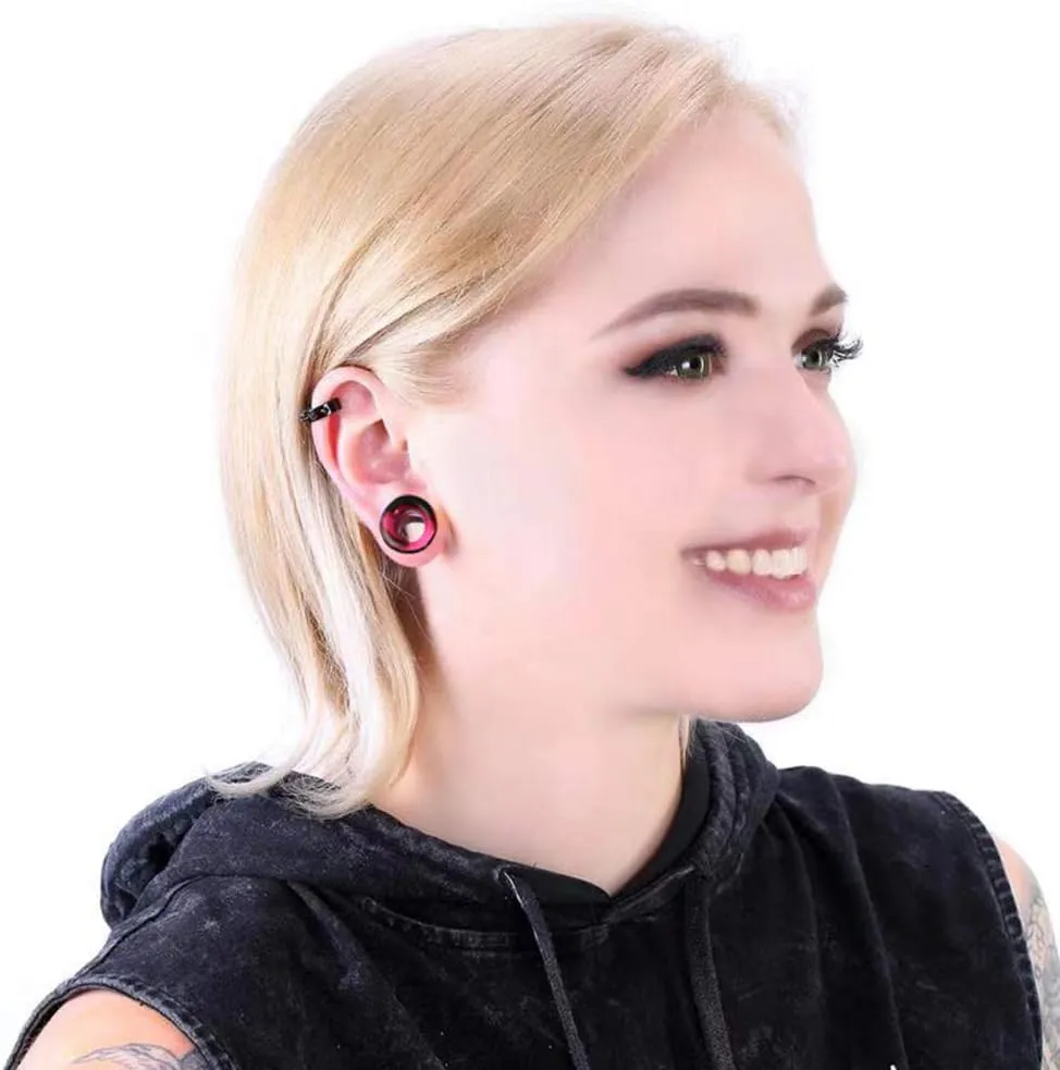 WBRWP 20/28pcs Ear Stretching kit Set - Hollow Hard Silicone Plugs and Tunnels - Ear Expander Gauges Stretcher Body Piercing Jewelry