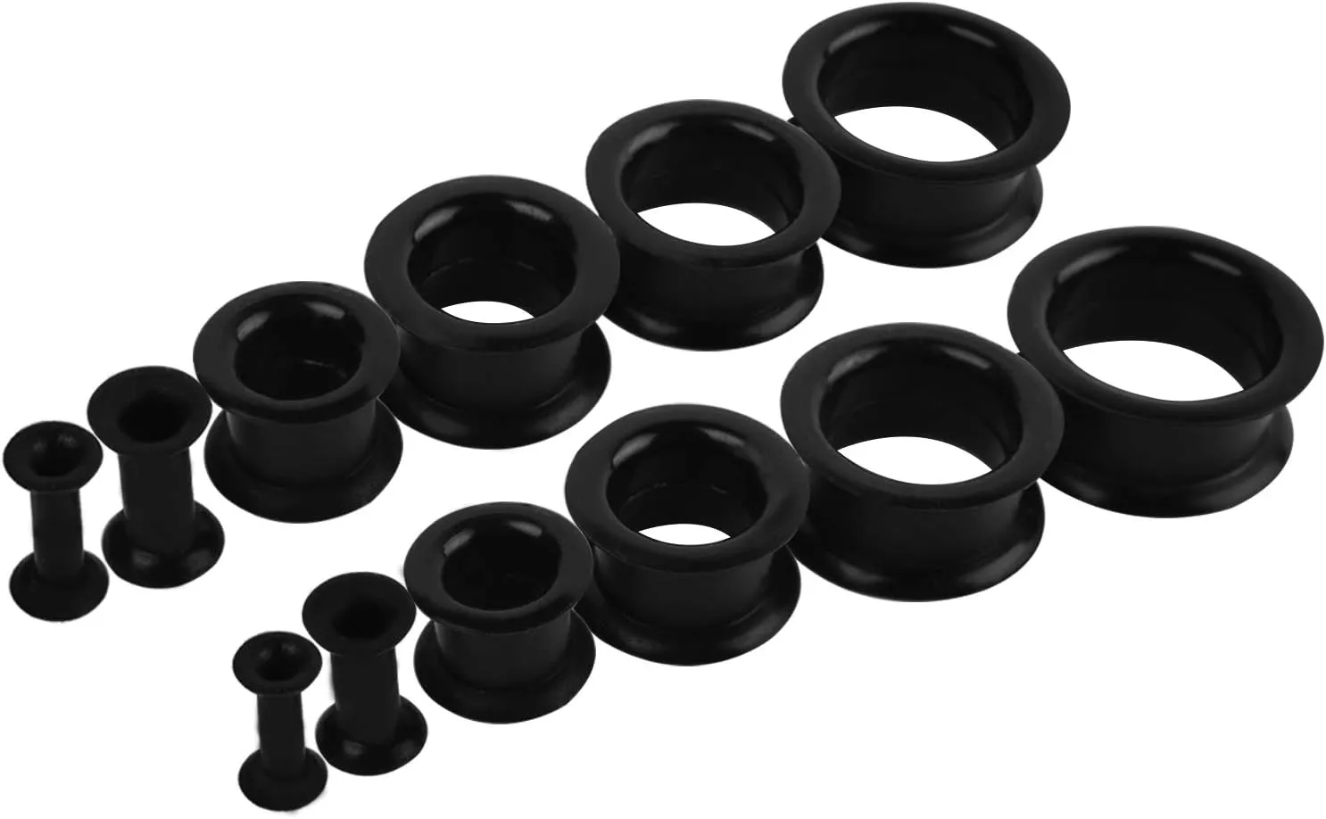 WBRWP 20/28pcs Ear Stretching kit Set - Hollow Hard Silicone Plugs and Tunnels - Ear Expander Gauges Stretcher Body Piercing Jewelry