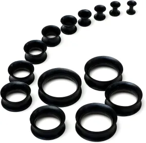 WBRWP 20/28pcs Ear Stretching kit Set - Hollow Hard Silicone Plugs and Tunnels - Ear Expander Gauges Stretcher Body Piercing Jewelry