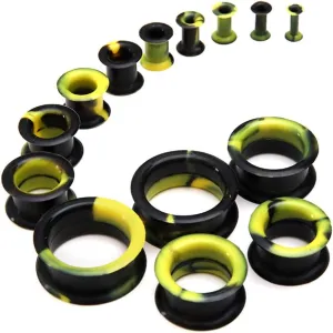 WBRWP 20/28pcs Ear Stretching kit Set - Hollow Hard Silicone Plugs and Tunnels - Ear Expander Gauges Stretcher Body Piercing Jewelry