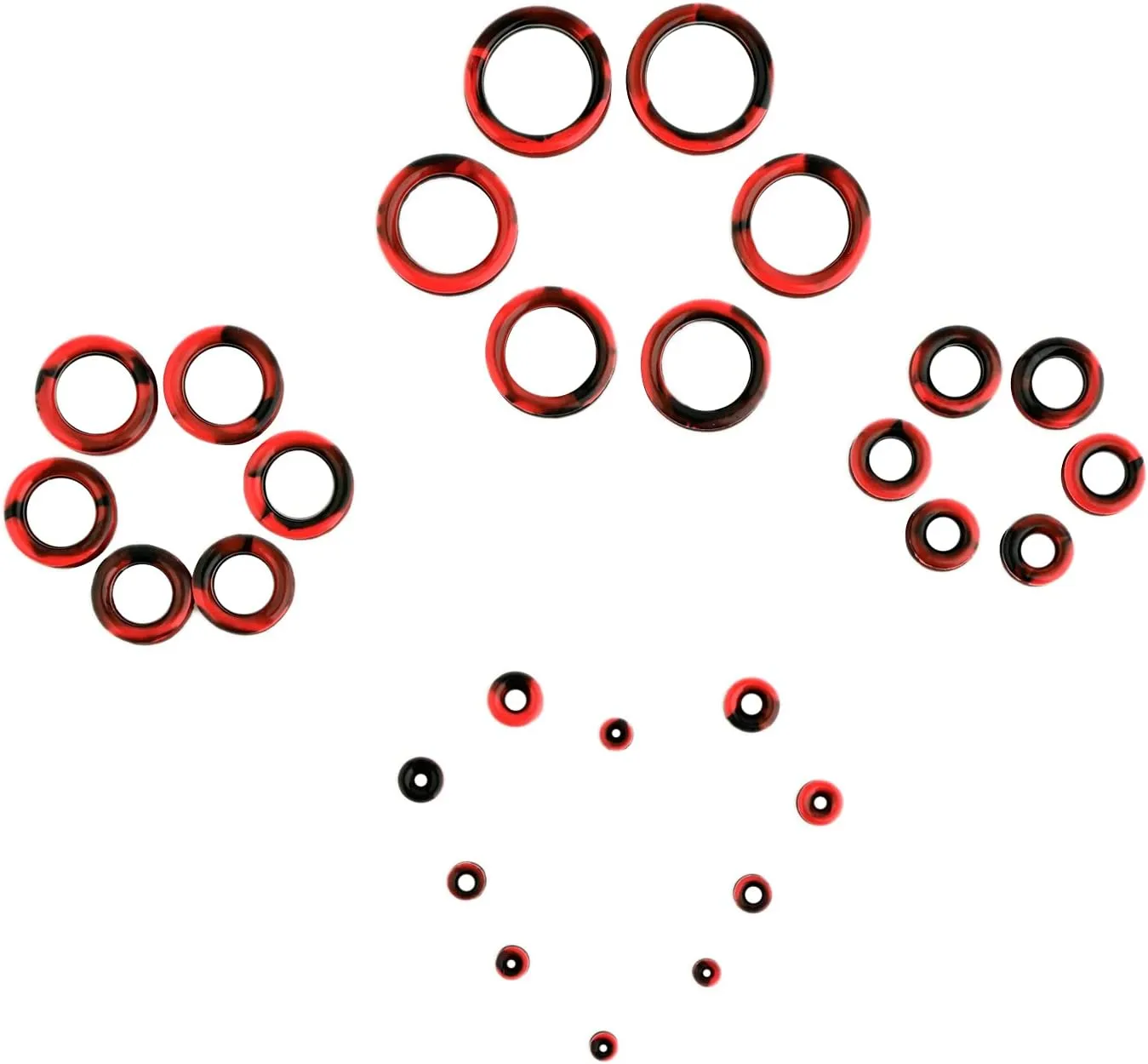 WBRWP 20/28pcs Ear Stretching kit Set - Hollow Hard Silicone Plugs and Tunnels - Ear Expander Gauges Stretcher Body Piercing Jewelry
