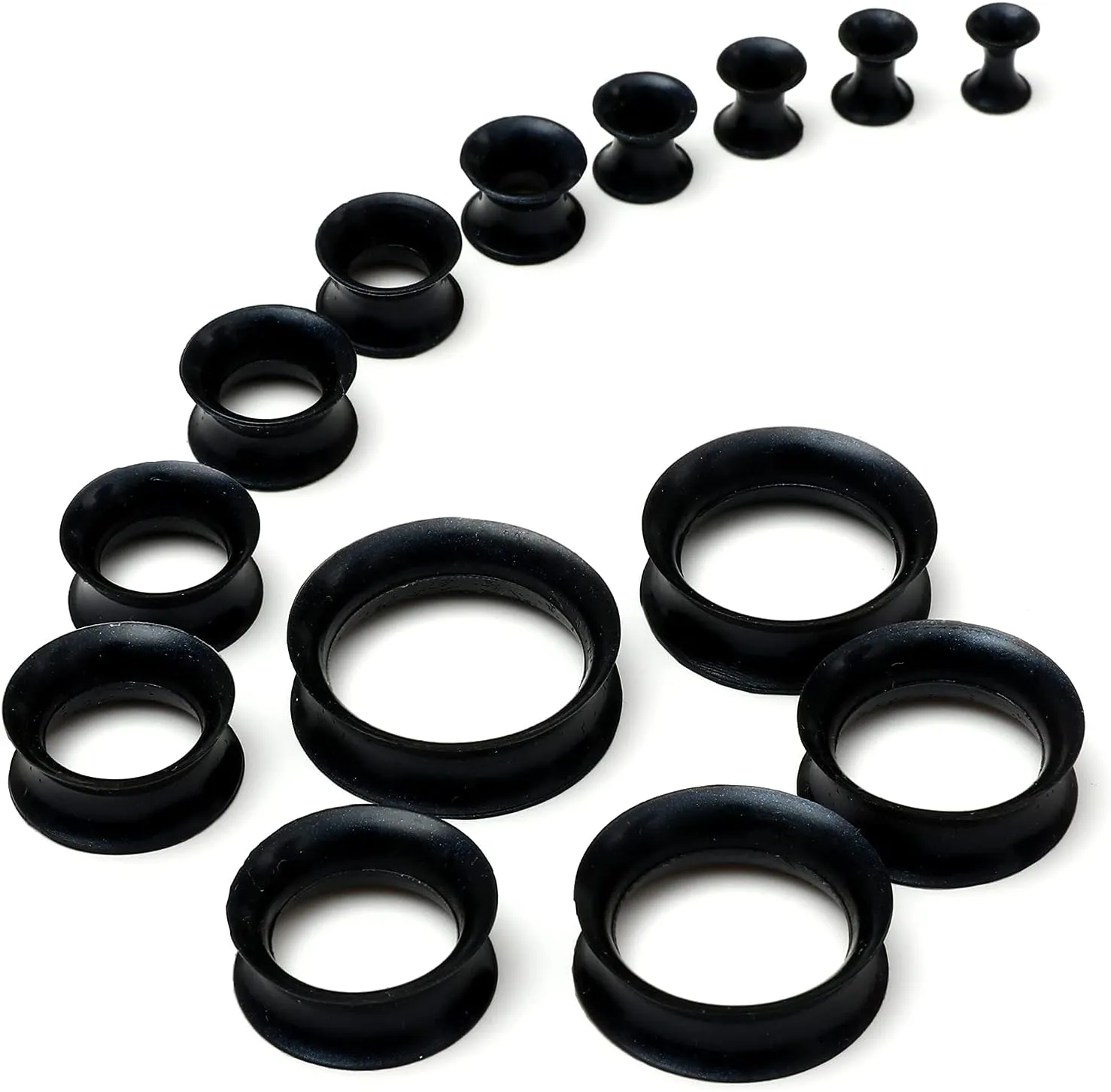 WBRWP 20/28pcs Ear Stretching kit Set - Hollow Hard Silicone Plugs and Tunnels - Ear Expander Gauges Stretcher Body Piercing Jewelry