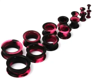 WBRWP 20/28pcs Ear Stretching kit Set - Hollow Hard Silicone Plugs and Tunnels - Ear Expander Gauges Stretcher Body Piercing Jewelry
