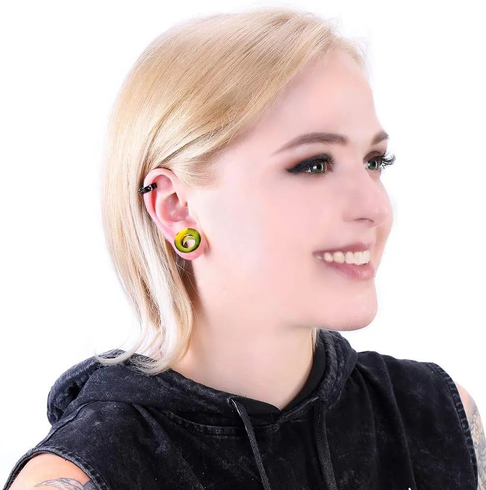 WBRWP 20/28pcs Ear Stretching kit Set - Hollow Hard Silicone Plugs and Tunnels - Ear Expander Gauges Stretcher Body Piercing Jewelry
