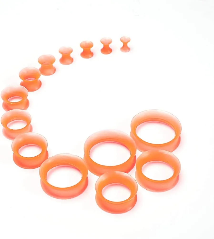 WBRWP 20/28pcs Ear Stretching kit Set - Hollow Hard Silicone Plugs and Tunnels - Ear Expander Gauges Stretcher Body Piercing Jewelry