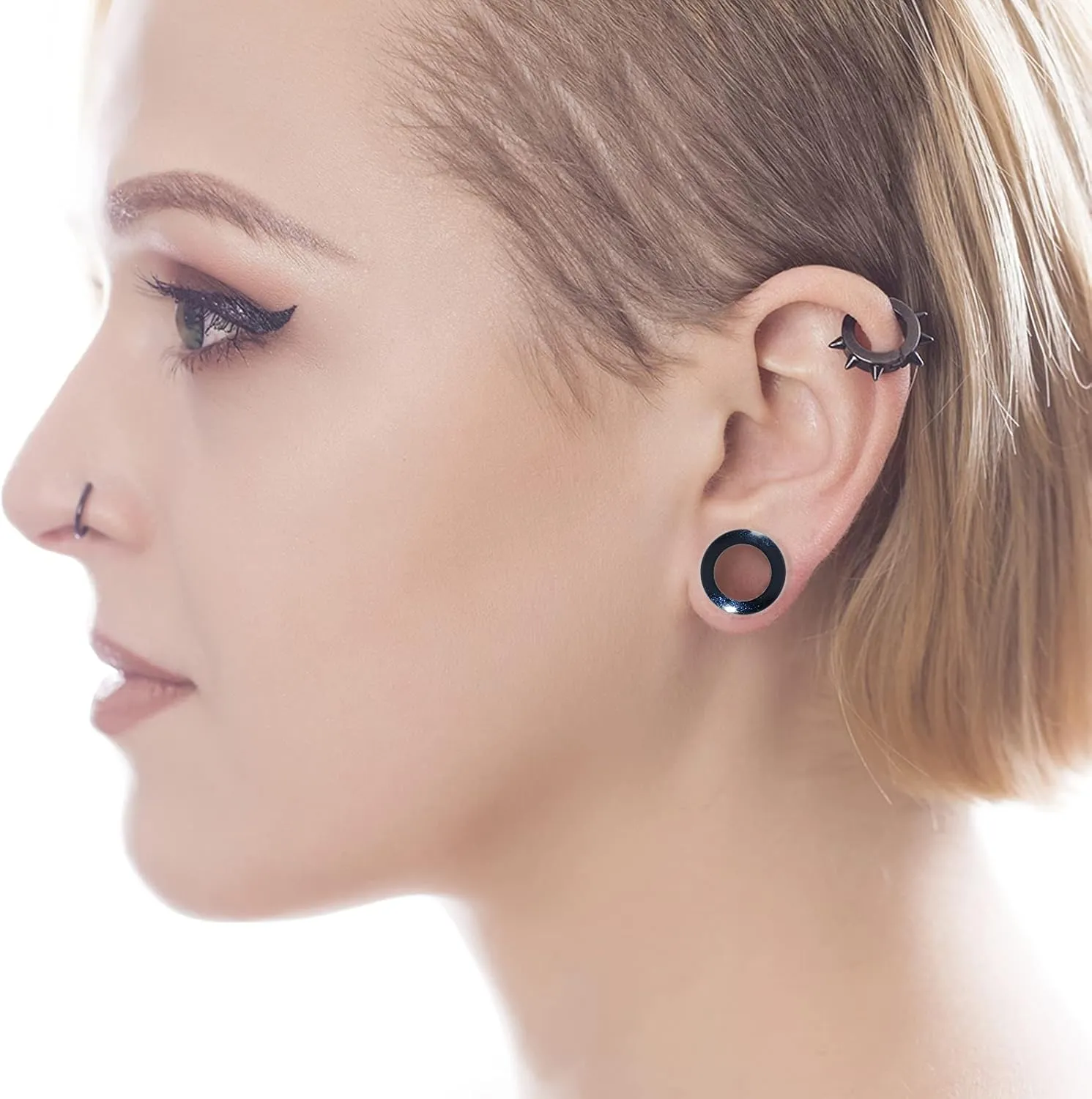 WBRWP 20/28pcs Ear Stretching kit Set - Hollow Hard Silicone Plugs and Tunnels - Ear Expander Gauges Stretcher Body Piercing Jewelry