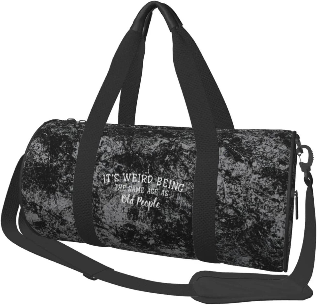 Weird Being The Same Age As Old People Convertible Garment Bag with Shoulder Strap, Carry on Garment Duffel Bag for Men Women - Rolling Foldable for Travel Luggage Bags (Black)