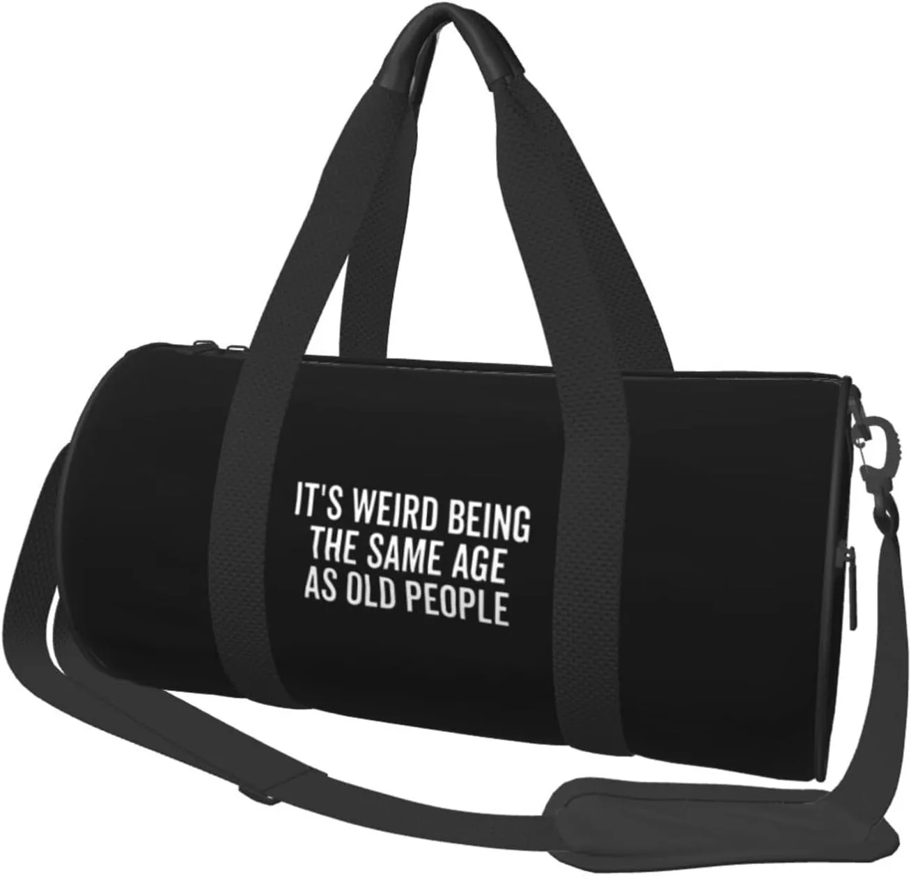 Weird Being The Same Age As Old People Convertible Garment Bag with Shoulder Strap, Carry on Garment Duffel Bag for Men Women - Rolling Foldable for Travel Luggage Bags (Black)