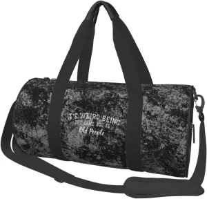 Weird Being The Same Age As Old People Convertible Garment Bag with Shoulder Strap, Carry on Garment Duffel Bag for Men Women - Rolling Foldable for Travel Luggage Bags (Black)
