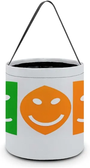 Weird Face Halloween Tote Candy Bag Candy Basket Candy Bucket Gift Bag for Halloween Party