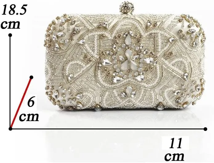 Women Evening Bags Pearl Beaded Women Evening Clutch Bag Wedding Purse Handbag Shoulder Bag Chain