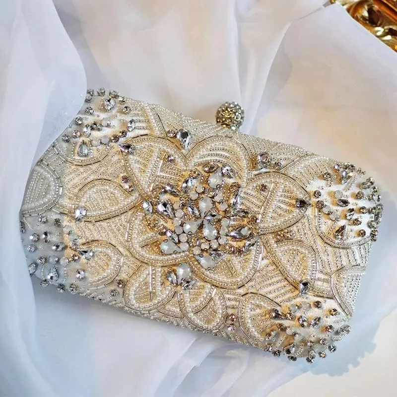 Women Evening Bags Pearl Beaded Women Evening Clutch Bag Wedding Purse Handbag Shoulder Bag Chain