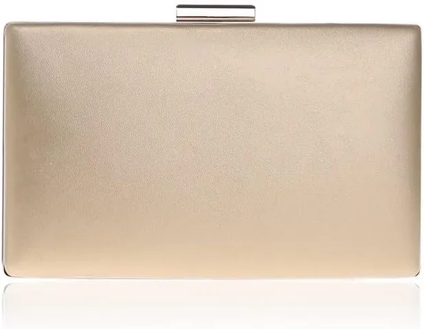 Women PU Clutch Mixed Color Leather Metal Evening Bags Party Wedding Bridal Handbags